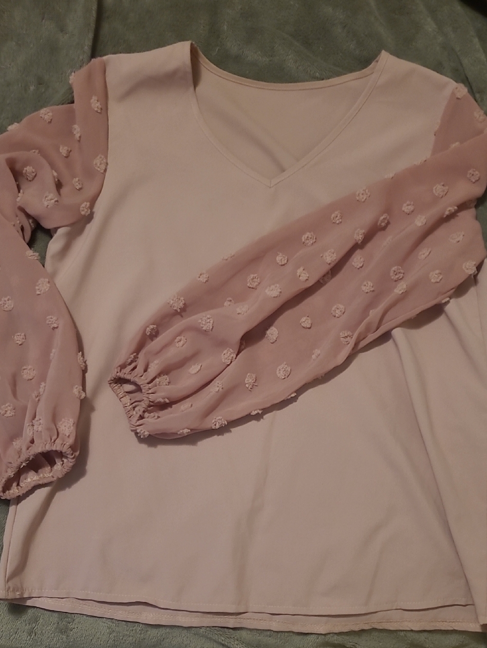 Dusty Rose V-Neck Boho Style Blouse